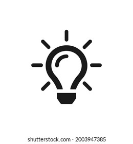 Light Bulb line vector icon. Lamp black symbol isolated Vector illustration EPS 10