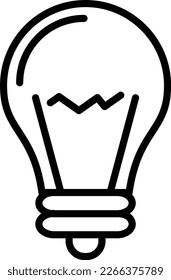 Light Bulb Line Vector Icon Design