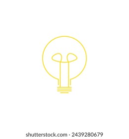 Leuchtmittel-Linie Vektor-Symbol isoliert auf weißem Hintergrund. frisches Ideenzeichen, Reflexion, eine Lösung, ein denkendes Konzept. Saubere und moderne elektrische Beleuchtungslampe Elektrizität glänzt. Vektor-Illustration 