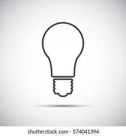 Light bulb line vector icon isolated on white background