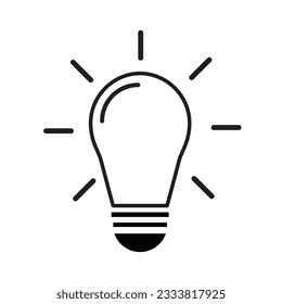 Light Bulb line vector, isolated on white background.