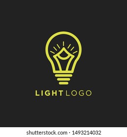 light bulb line vector logo template art eco energy power electricity idea concept