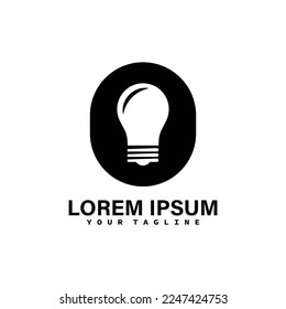 plantilla de logotipo de línea de bombilla ligera vectorial arte idea de concepto de energía ecológica