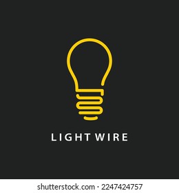 light bulb line vector logo template art eco energy electricity concept idea