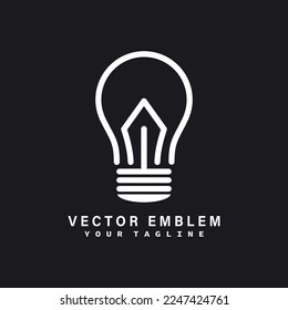 light bulb line vector logo template art eco energy power electricity idea concept