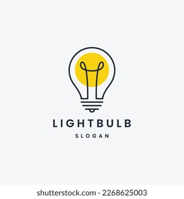 light bulb line vector logo template energy electricity concept idea line art icon .