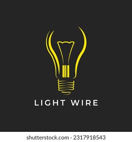 light bulb line vector logo template art eco energy power electricity idea concept