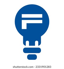 light bulb line vector logo design letter F F synergy eco electricity art template modern idea creative idea logo concept electric technology creative shining logo corporate smart bulb icon