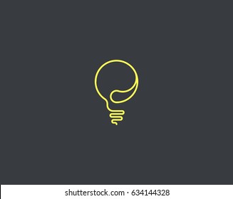 Light bulb line vector logo template art Eco energy power electricity idea concept