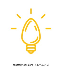 Light bulb linear icon. Idea symbol. Lamp pictogram.