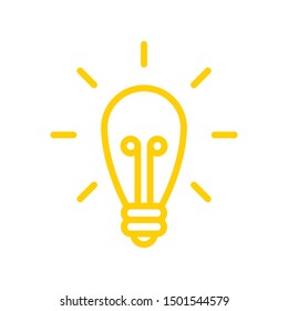 Light bulb linear icon. Idea symbol. Lamp pictogram.