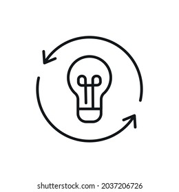 Light bulb linear icon. Idea thin line customizable illustration. Contour symbol. Vector isolated outline drawing. Editable stroke
