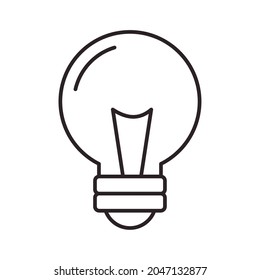 estilo de icono lineal de la bombilla de luz