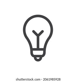 Light Bulb linear icon vector. Idea sign, solution, thinking concept. Electric lamp.