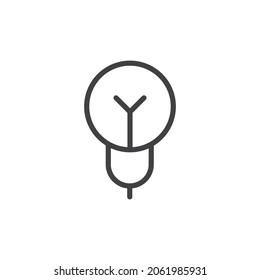 Light Bulb linear icon vector. Idea sign, solution, thinking concept. Electric lamp.