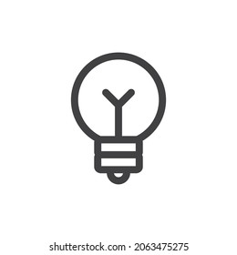 Light Bulb linear icon vector. Idea sign, solution, thinking concept. Electric lamp.