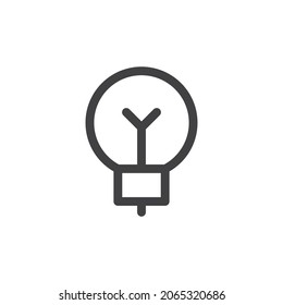 Light Bulb linear icon vector. Idea sign, solution, thinking concept. Electric lamp.