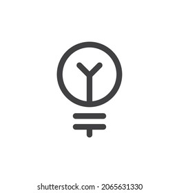 Light Bulb linear icon vector. Idea sign, solution, thinking concept. Electric lamp.