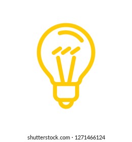Light bulb linear vector icon, symbol of solution, idea symbol