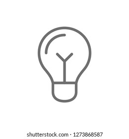 Light bulb linear vector icon, symbol of idea, lamp pictogram