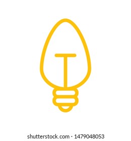 Light bulb linear vector icon. Symbol of idea. Thinking.