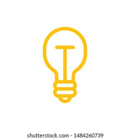 Light bulb linear vector icon. Symbol of idea. Thinking.