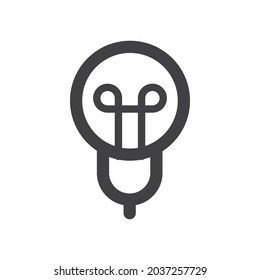 Light bulb linear vector icon. Idea symbol, electric lamp.