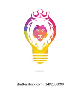 Light bulb and lion logo design. Wild ideas logo concept.