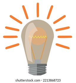 Light bulb lit abstract logo, idea concept, inspiration, crativity icon symbol vector design