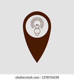 light bulb location pin map business icon design, vector illustration