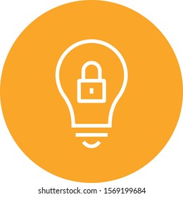 Light Bulb With Lock Outline Icon