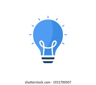 Light bulb logo blue vector icon 