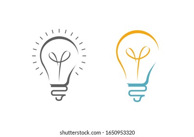 Light bulb logo. Business, idea symbol or icon. Vector illustration
