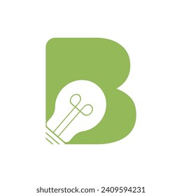 Light Bulb Logo combine with letter B vector template