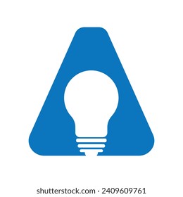 Logotipo de bombilla ligera combinado con la plantilla de letra A vector