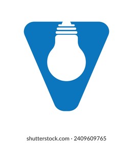 Light Bulb Logo combine with letter V vector template