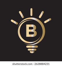 Light Bulb Logo Combine With Letter B Vector Template