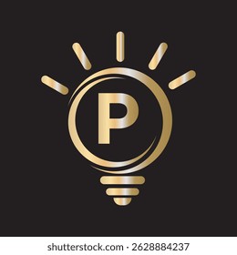 Light Bulb Logo Combine With Letter O Vector Template
