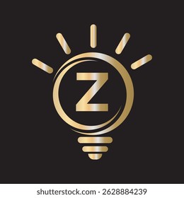 Light Bulb Logo Combine With Letter Z Vector Template