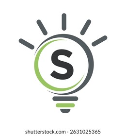 Light Bulb Logo Combine With Letter S Vector Template