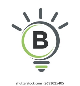 Lâmpada Logotipo Combinar com modelo de vetor de letra B