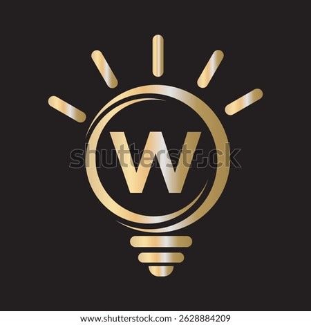 Light Bulb Logo Combine With Letter W Vector Template