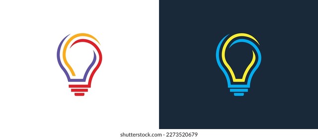Light Bulb Logo Concept icon sign symbol Element Design. Creative idea, Solution, Business Tips, Power, Electricity Logotype. Vector illustration template