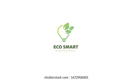 light bulb logo design combined with leaves. vector