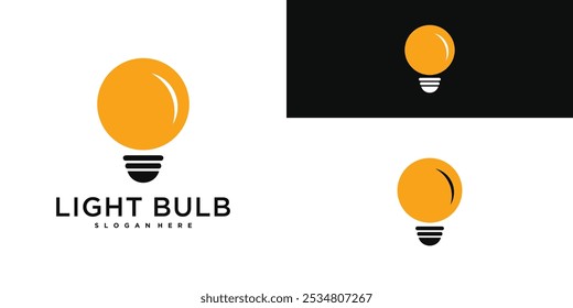 Light bulb logo design, creative idea and inspiration concept. Premium Vector