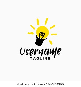 light bulb logo design inspiration . lightbulb logo template . lamp logo design . idea icon template