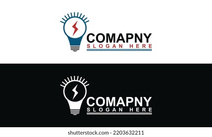 Diseño del logotipo de la bombilla ligera vintage Iliustration vectorial 
