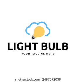 Light bulb logo design vector.