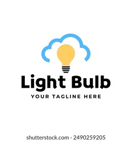 Light bulb logo design vector.