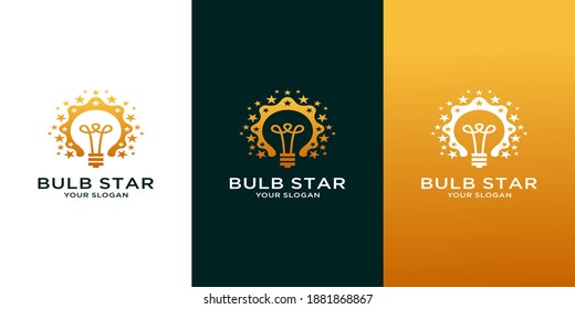 Light bulb logo with element star